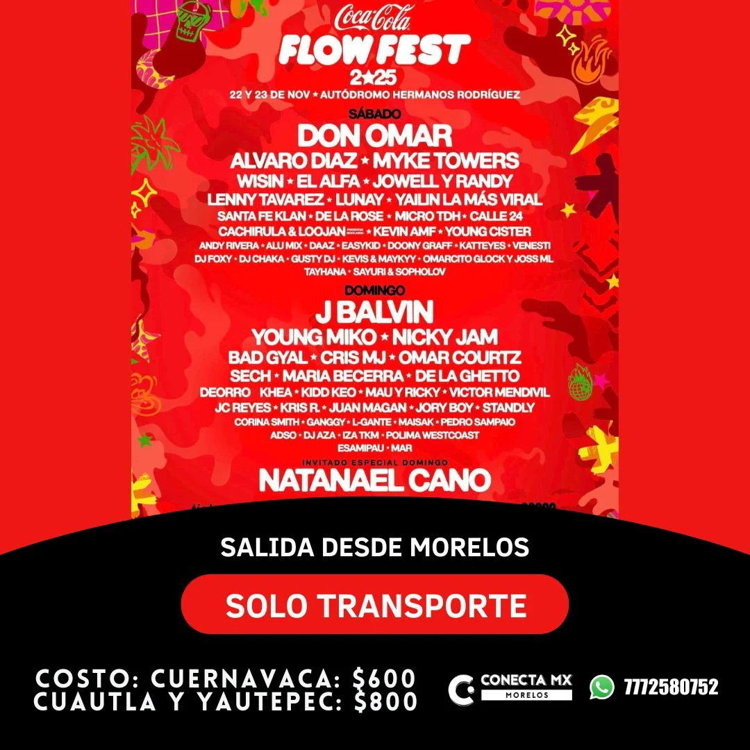 Transporte a FLOW FEST desde Morelos