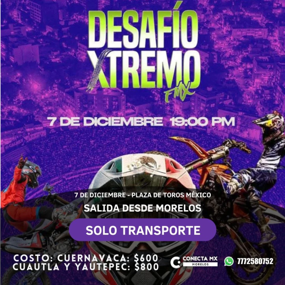Transporte a FREESTYLE - DESAFIO XTREMO desde Morelos
