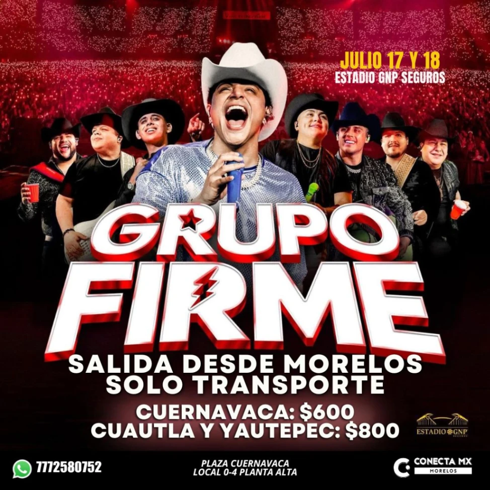 Transporte a GRUPO FIRME desde Morelos