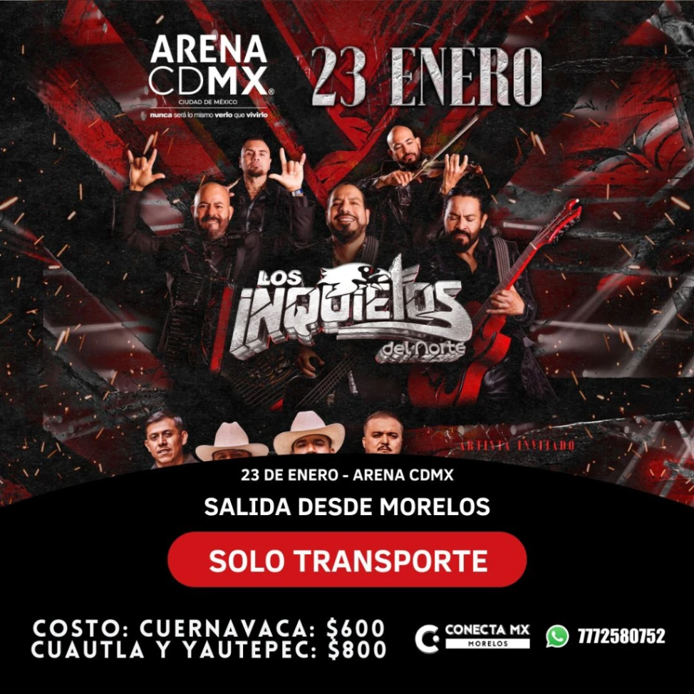 Transporte a LOS INQUIETOS desde Morelos