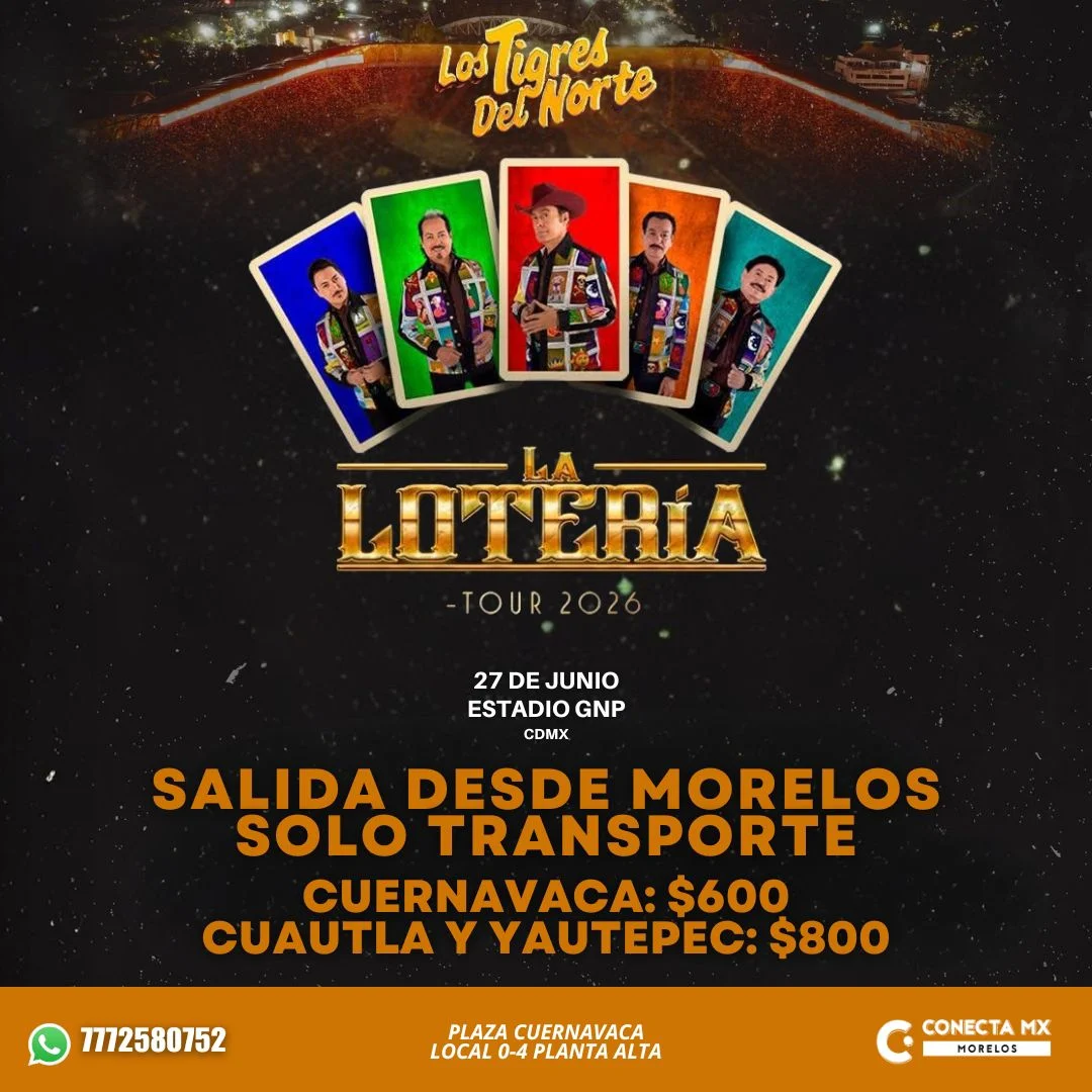 Transporte a LOS TIGRES DEL NORTE desde Morelos