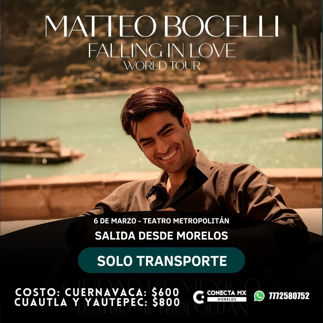 Transporte a MATTEO BOCELLI desde Morelos