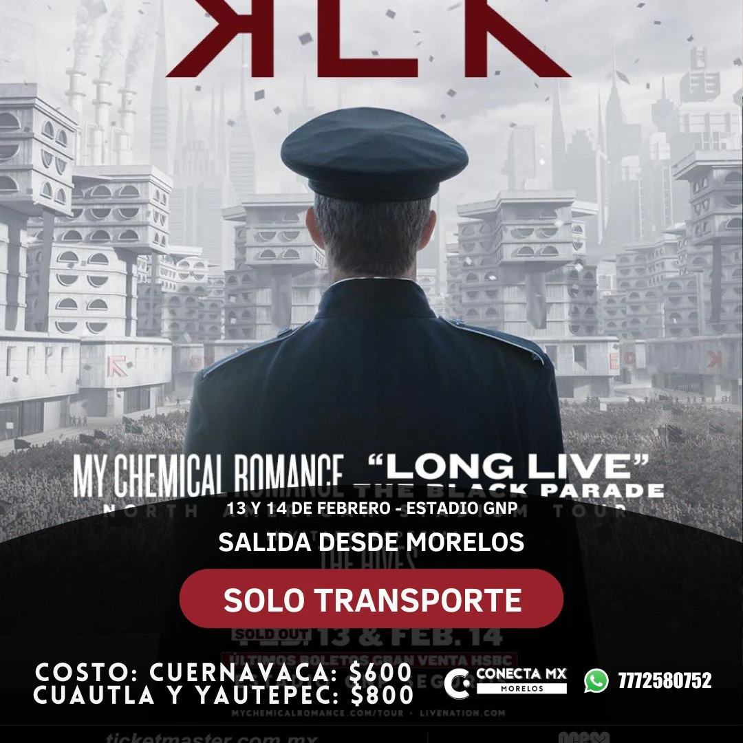 Transporte a My Chemical Romance desde Morelos - Imagen 2