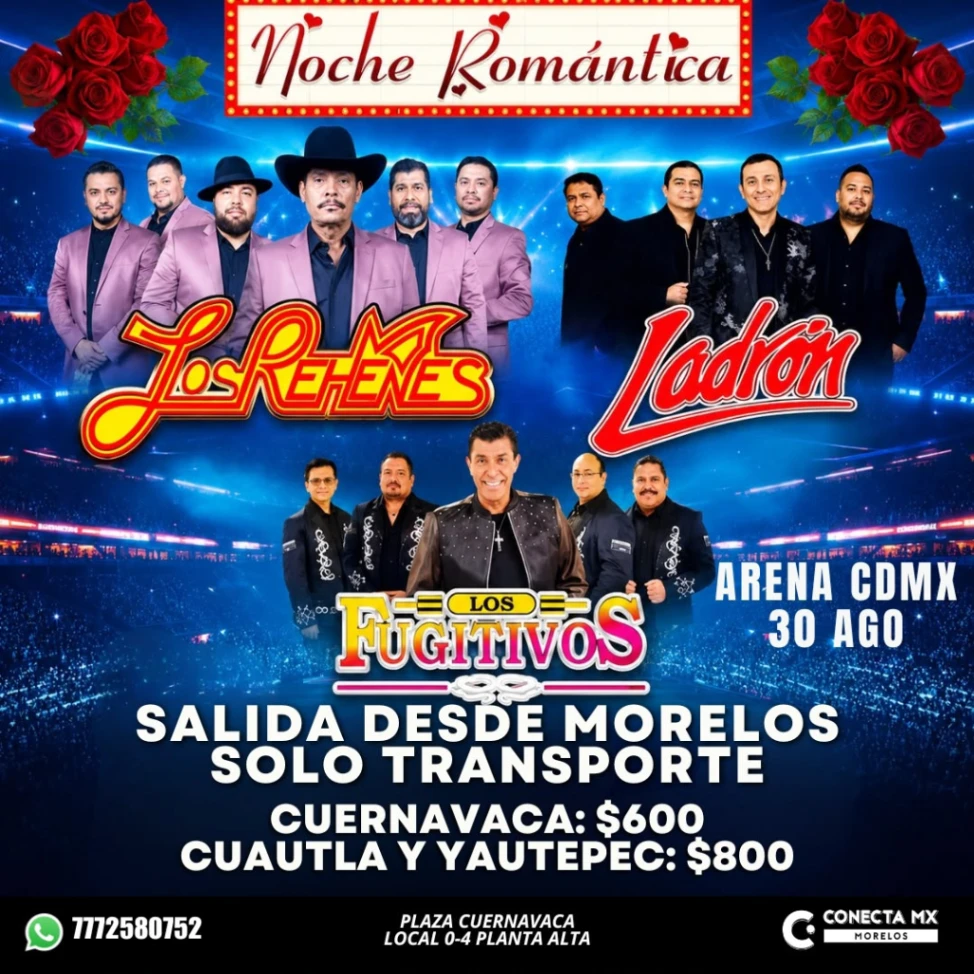 Transporte a NOCHE ROMANTICA desde Morelos