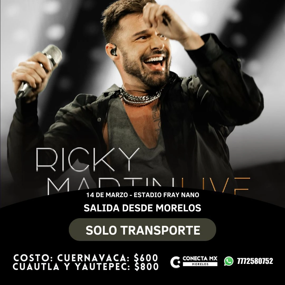 Transporte a RICKY MARTIN desde Morelos