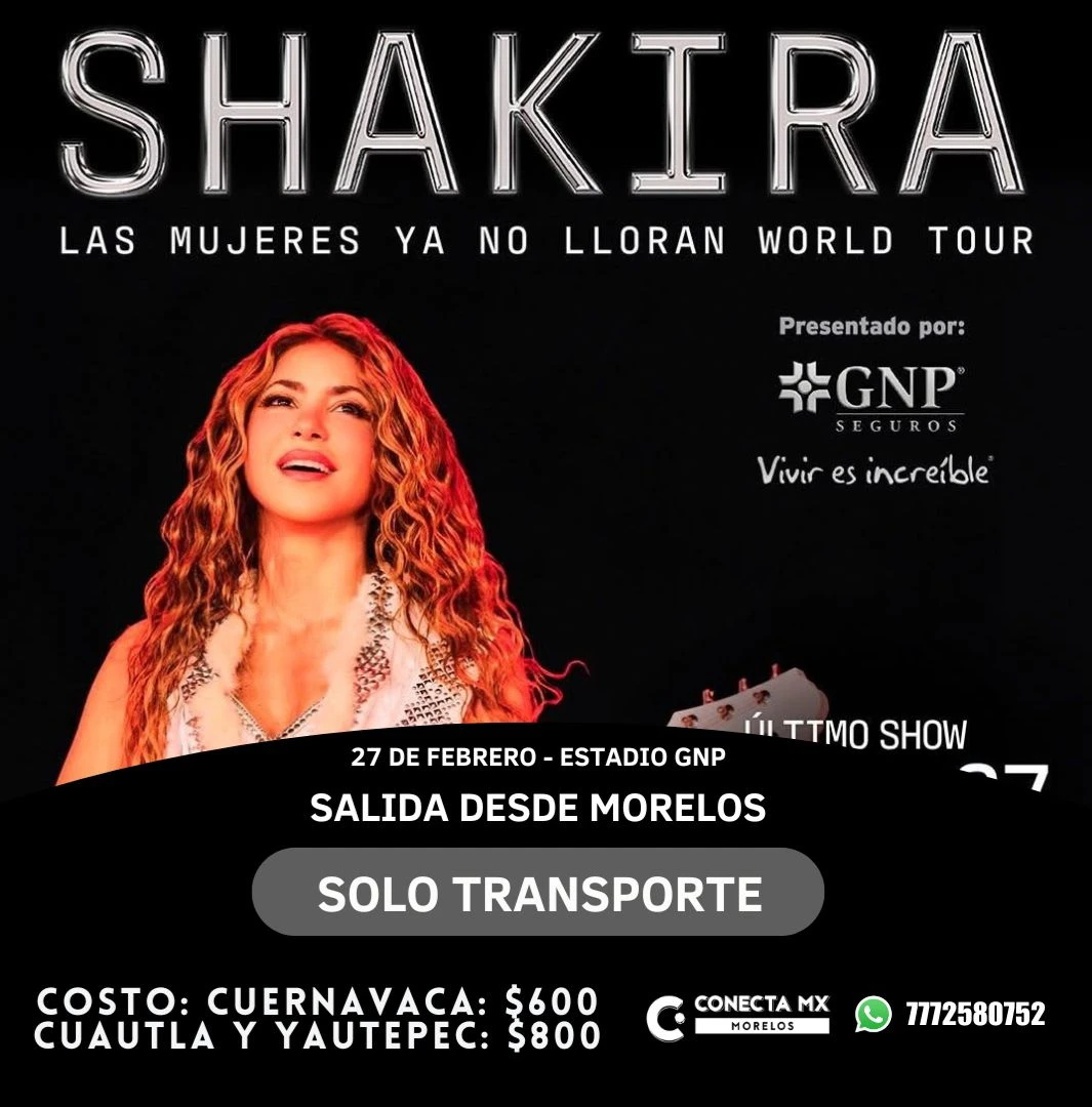 Transporte a SHAKIRA desde Morelos