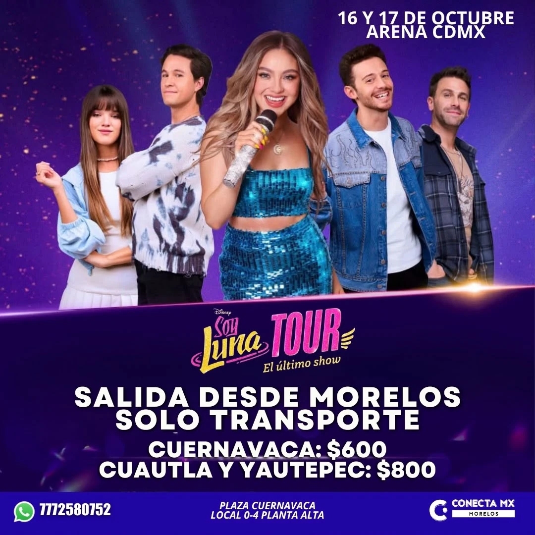 Transporte a SOY LUNA desde Morelos