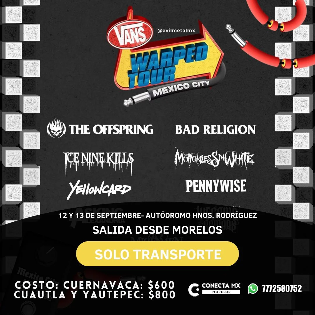Transporte a VANS WARPED TOUR desde Morelos