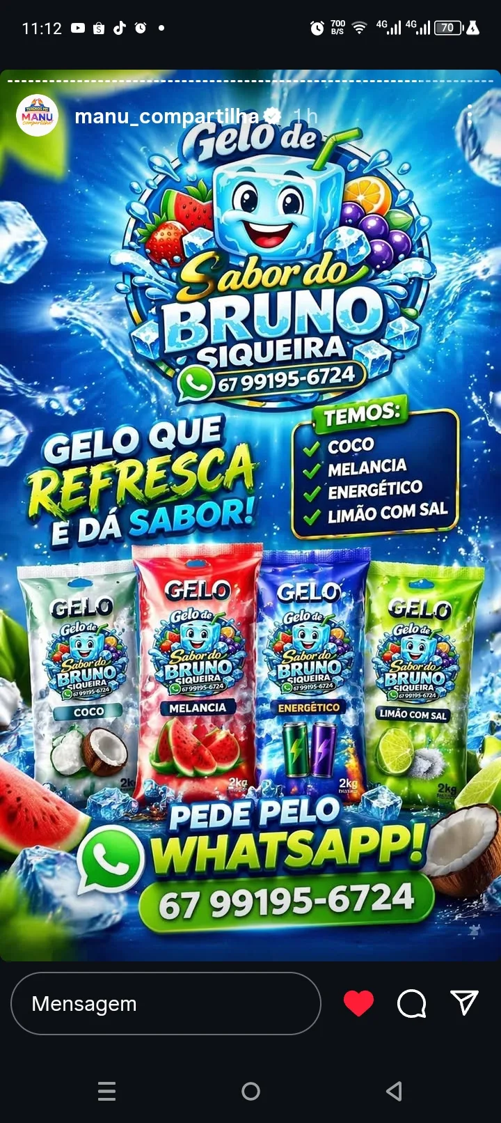 revendedor de gelo de sabores — Comércio Local em Terenos, MS