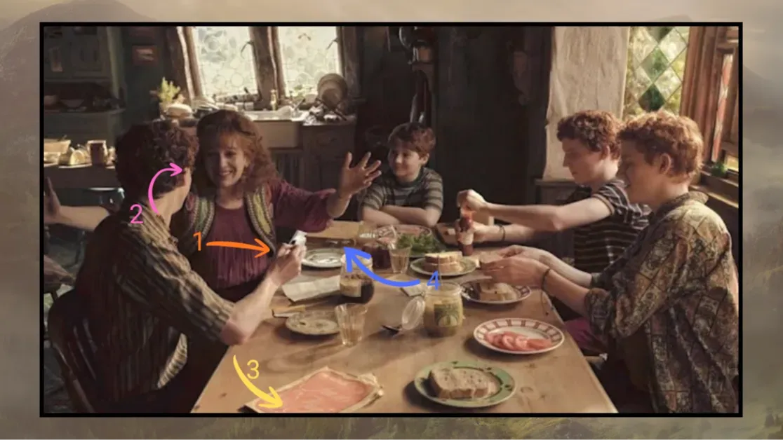 Você reparou nesses detalhes na mesa dos Weasley?