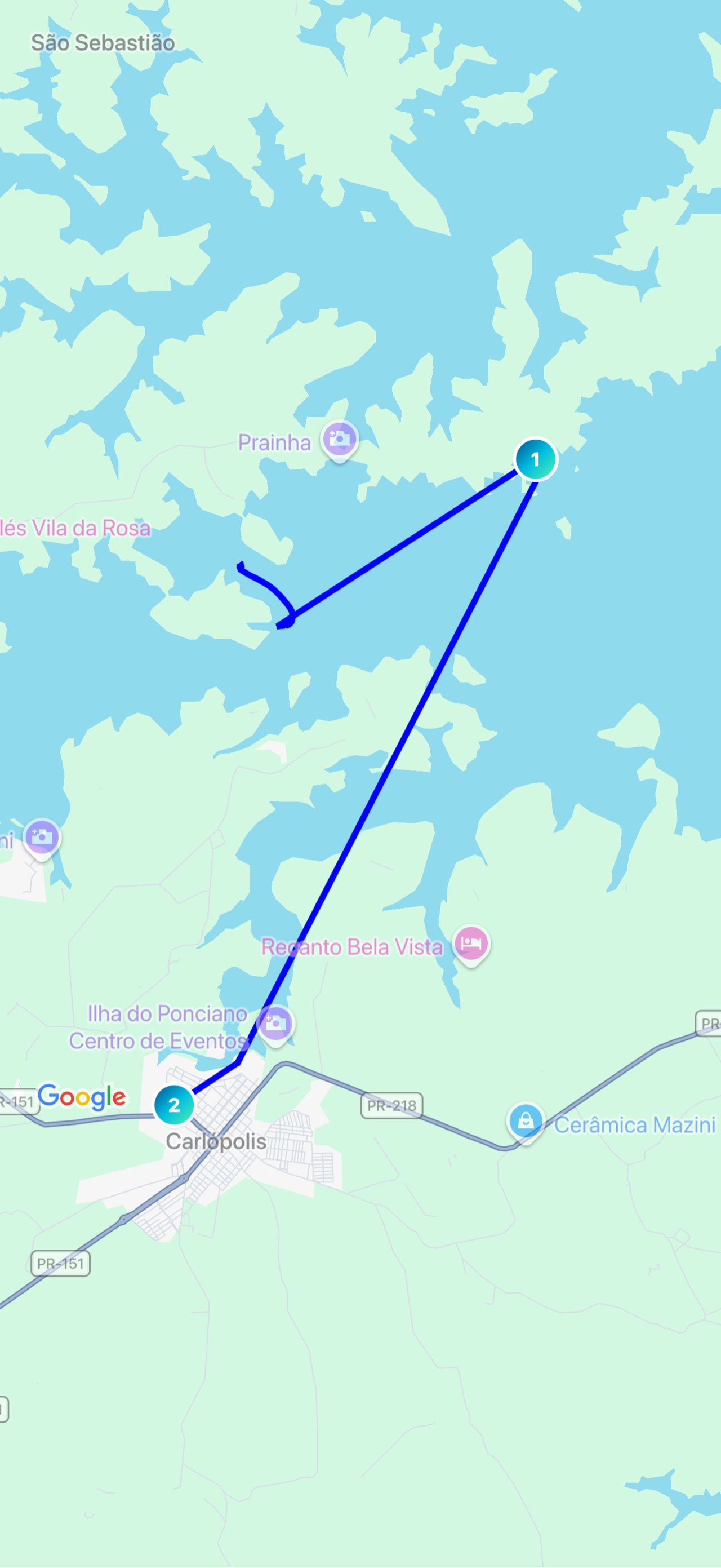 Mapa da pescaria