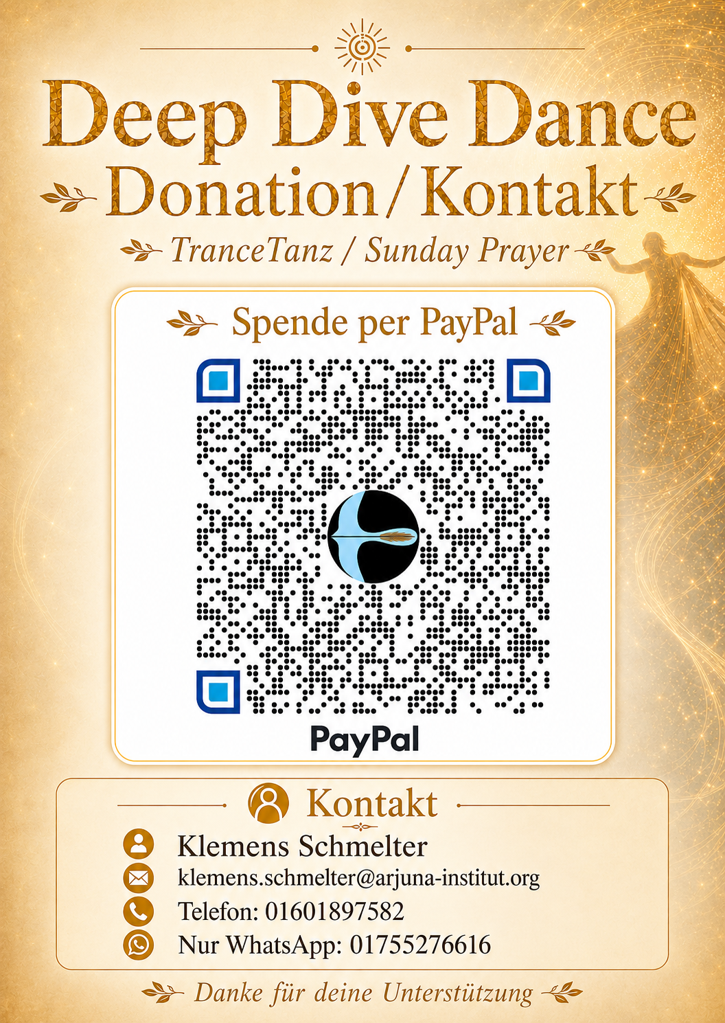 Mögliche Bezahlung bei Paypa, Flyer Rückseite