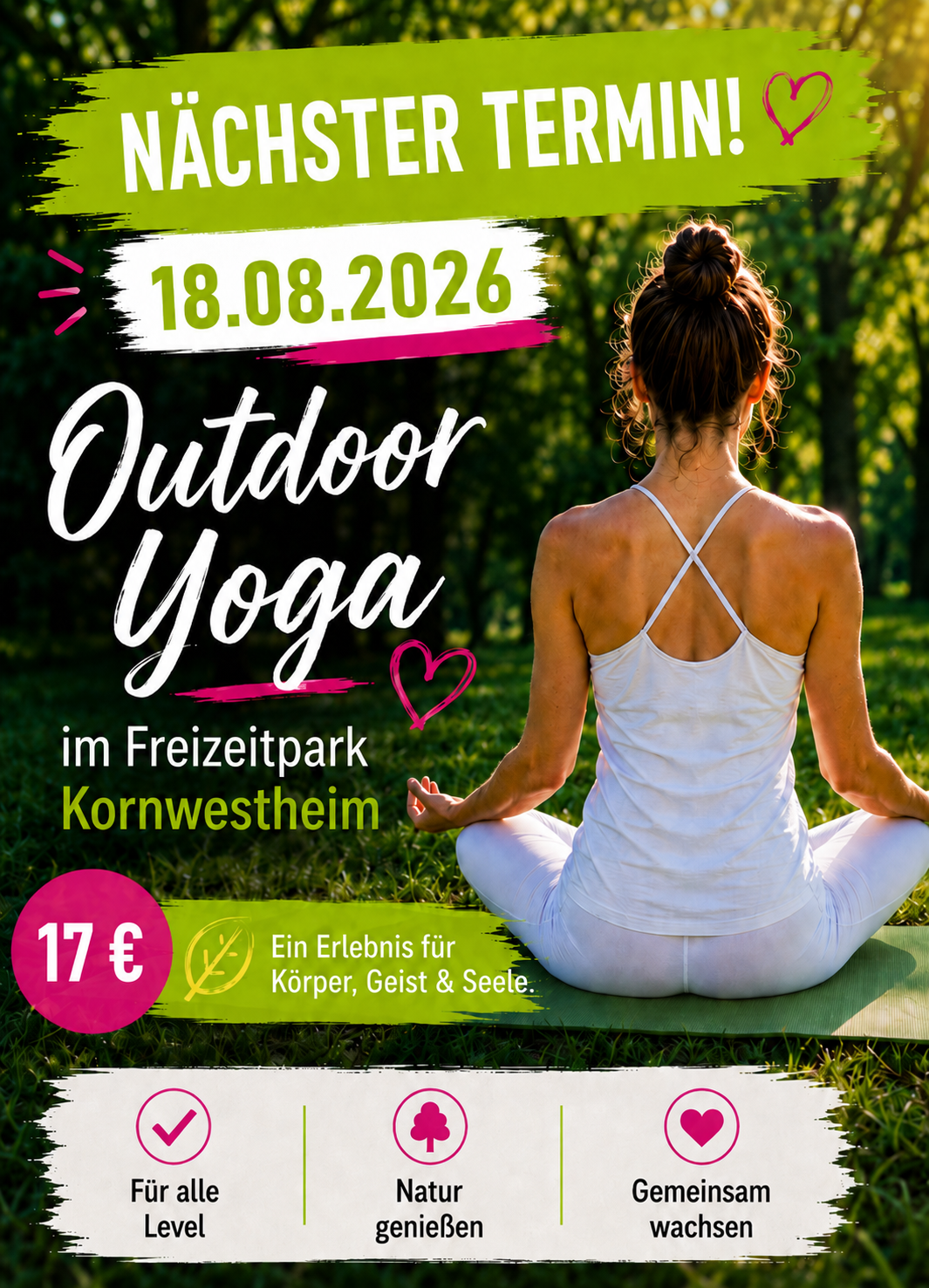 Yoga im Freien in Kornwestheim- Raus in die Natur