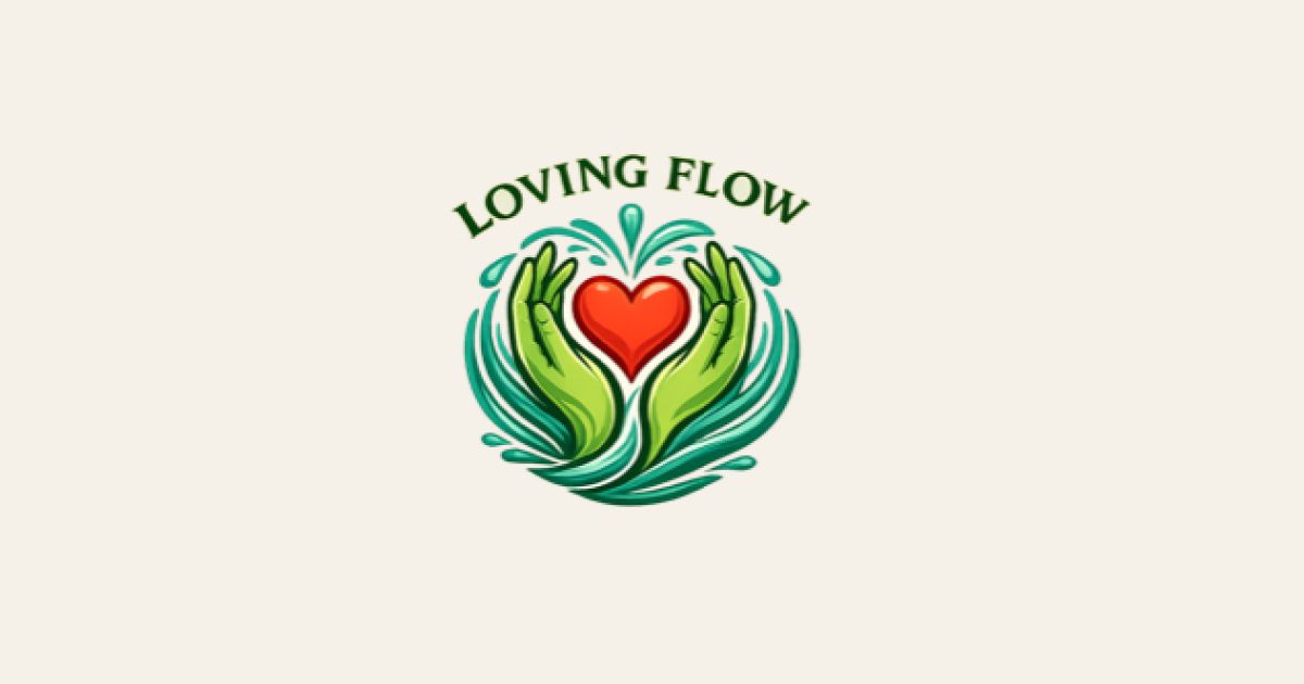 Ein Logo zeigt zwei Hände, die ein Herz halten, umgeben von Wasser und Pflanzenmotiven.