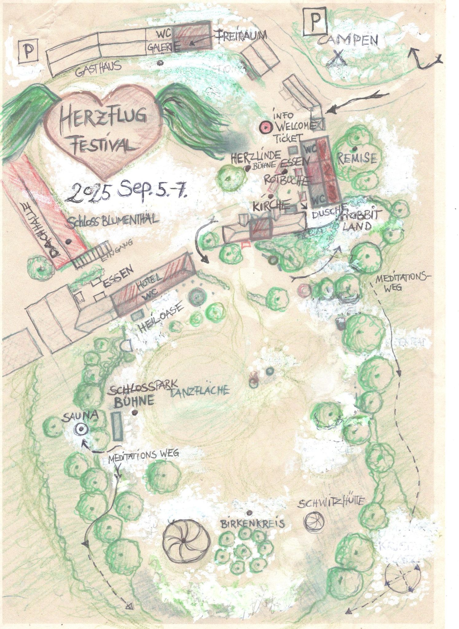 Lageplan des Festivalgeländes