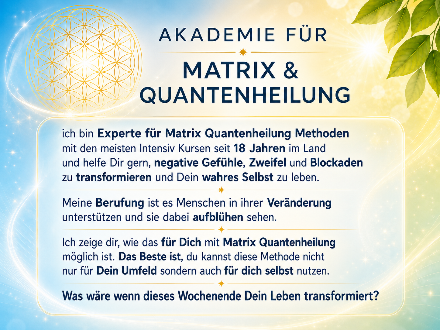 Quantenheilung Themen Anwendung 