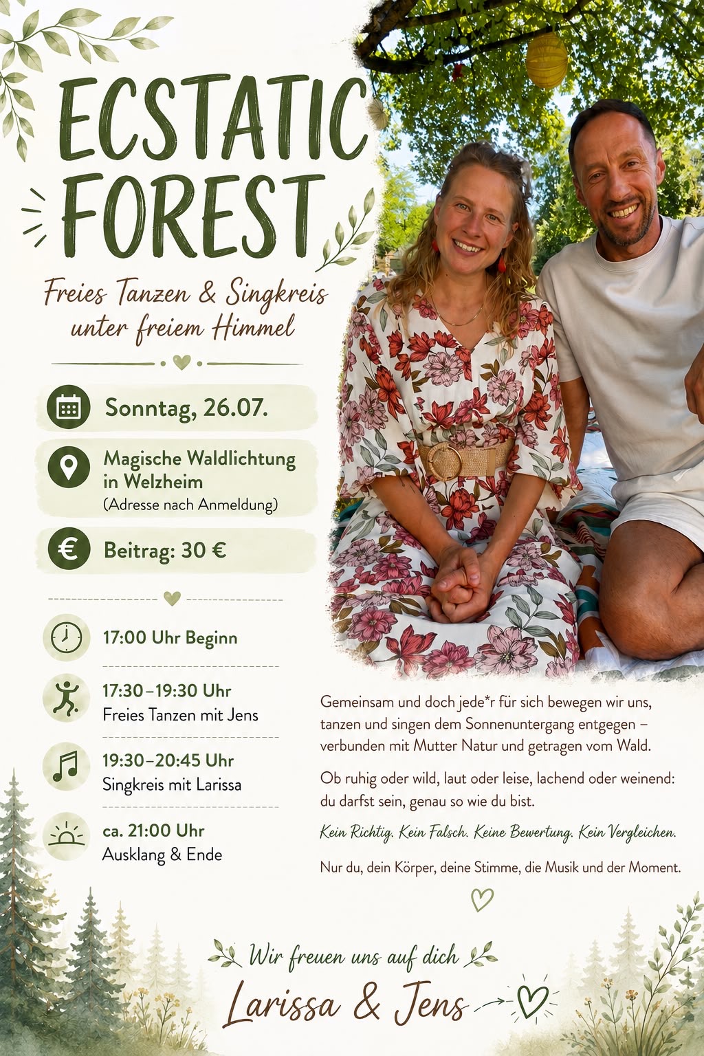 ECSTATIC FOREST 🌳✨ Freies Tanzen & Singkreis auf der magischen Waldlichtung 🌿