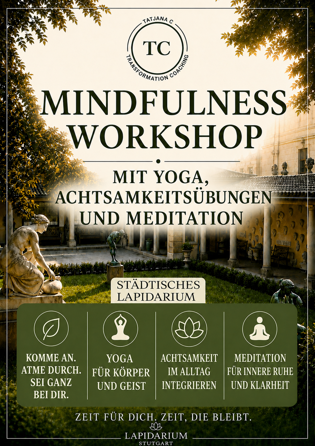 Lapidarium Stuttgart - Mindfulness Workshop mit Yoga, Achtsamkeitsübungen und Meditation