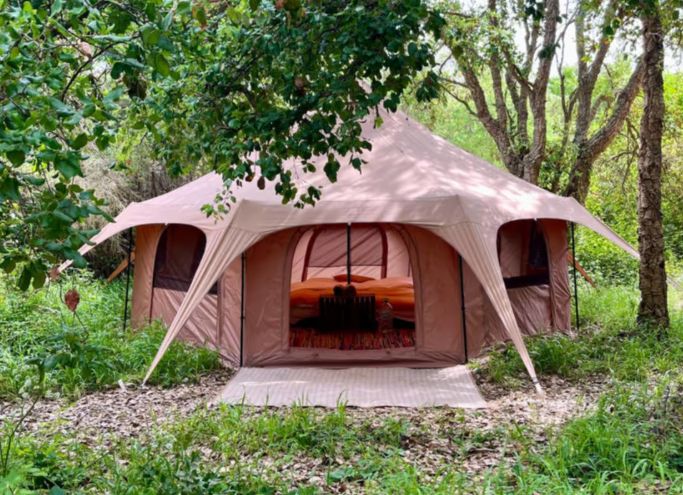 Private glamping tent
