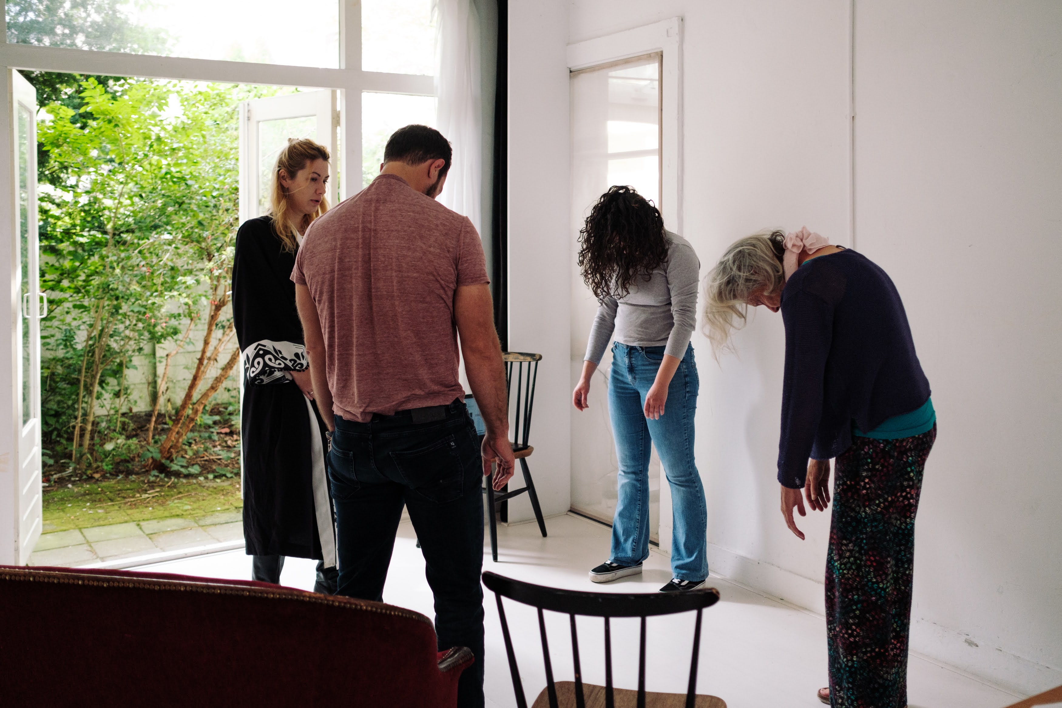 Rehearsal with actors from stage reading of Halina's play 2023
