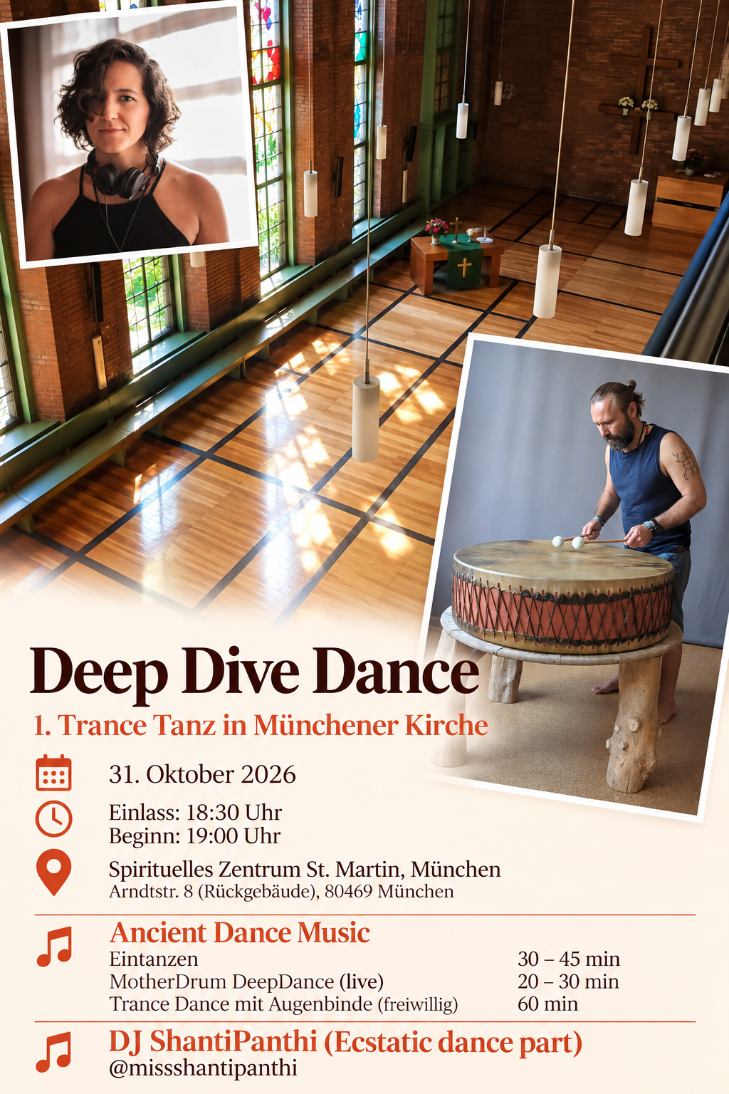 Deep Dive Dance – TranceTanz München -- Motherdrum Live Act, Ecstatic Dance, ursprünglich 