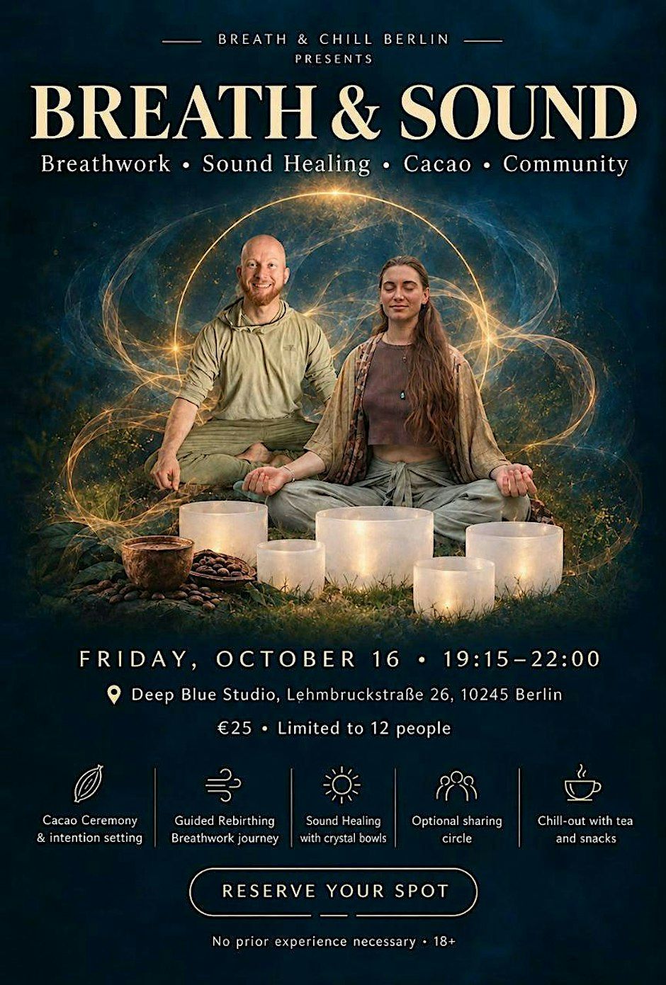 Breathwork, Cacao & Soundhealing at Deep Blue Studio Fhain