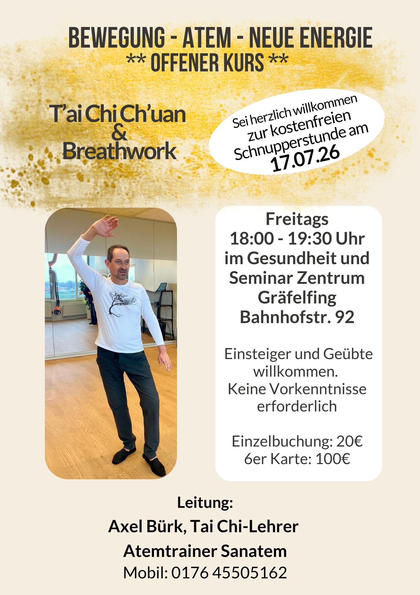 T’ai Chi Ch’uan & Breathwork in Gräfelfing | Bewegung, Atem & neue Energie