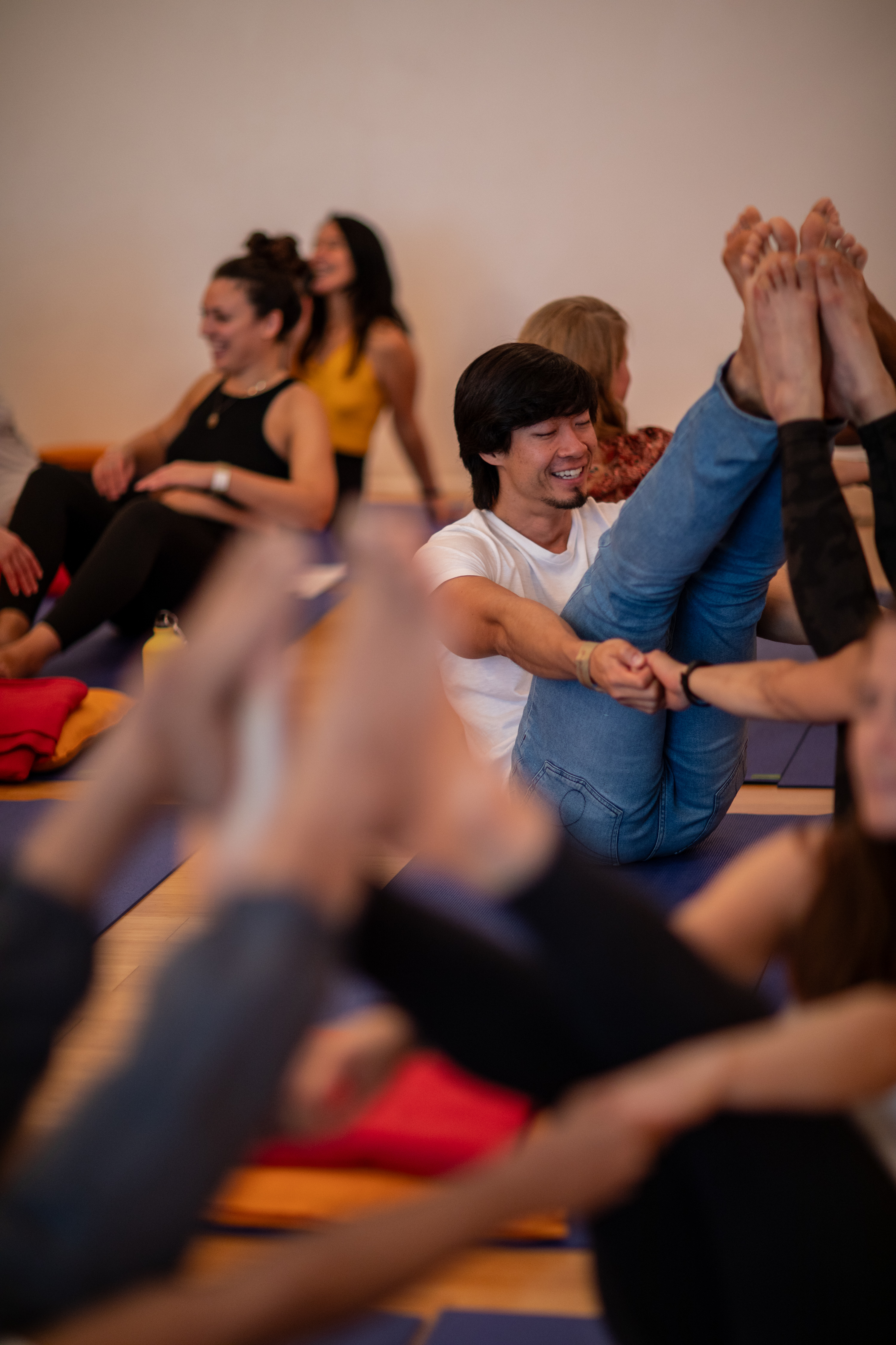 Couples yoga can be fun too! We don't take it too seriously :)