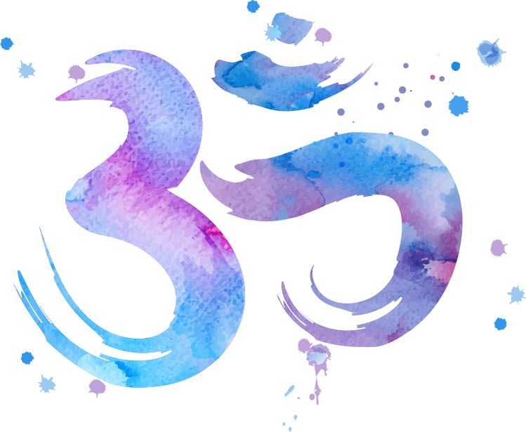 Ein buntes, aquarelliertes Symbol zeigt ein stilisiertes Zeichen.