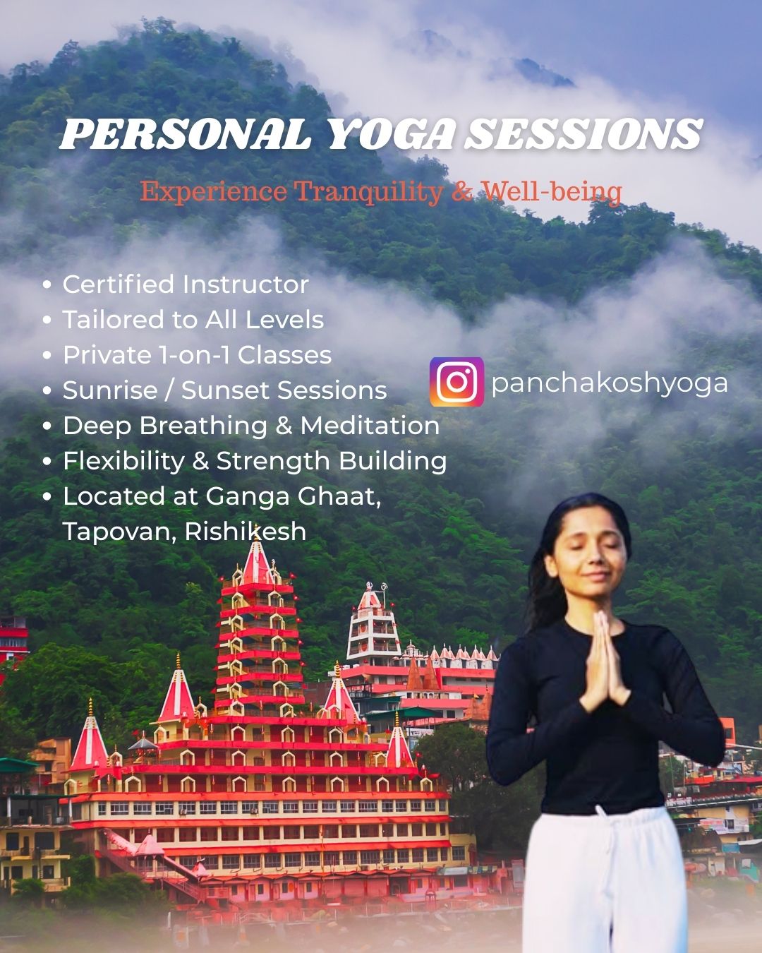 Personal Yoga Session on Ganga Ghat – Tapovan, Rishikesh