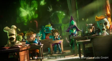 Alumnos monstruos en un aula