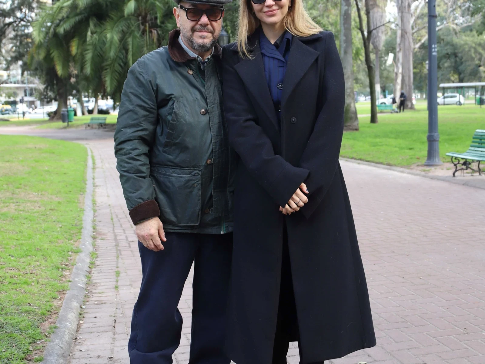 Marcela Kloosterboer y Luis Ziembrowski en el rodaje de La escena prohibida