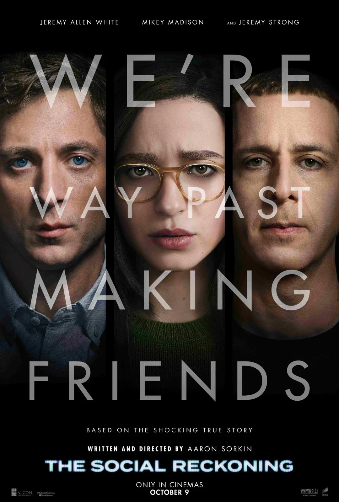 Póster de The Social Reckoning con los rostros de su elenco