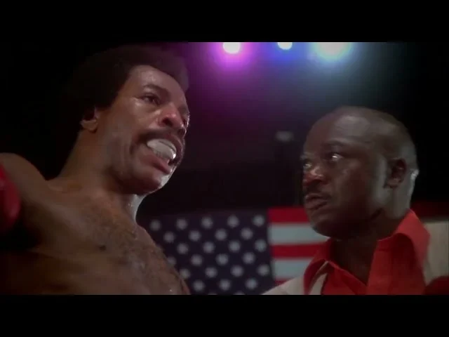 Apollo Creed en el ring en Rocky (1976)