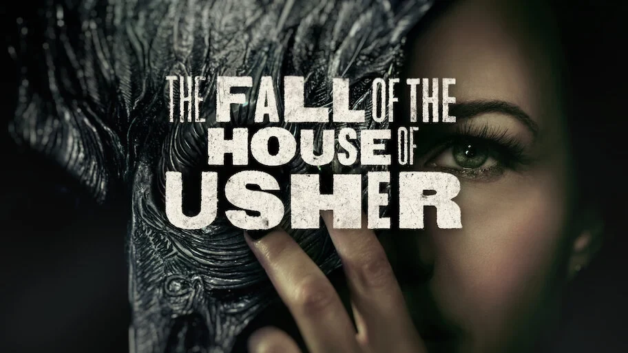 Arte oficial de La caída de la casa Usher con el rostro de Carla Gugino
