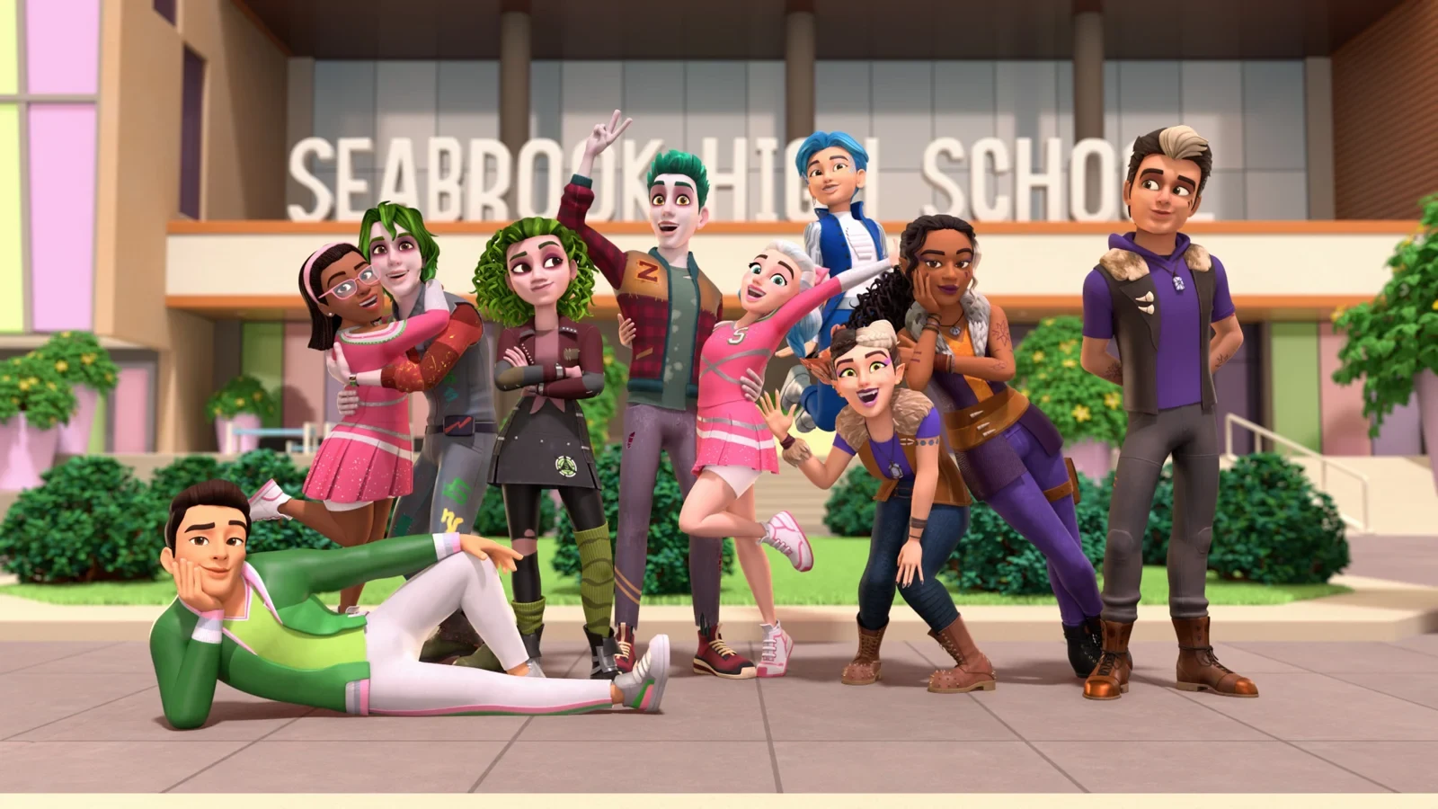 Elenco de Zombies la serie re-animada frente a Seabrook High