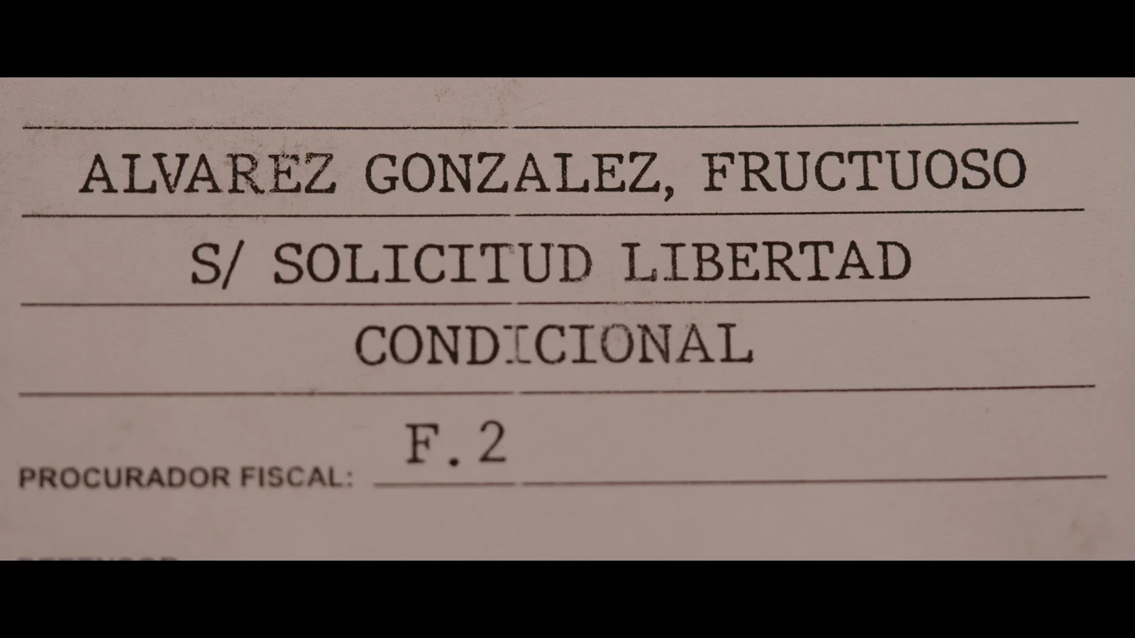 Carátula de un expediente judicial a nombre de Fructuoso Álvarez González