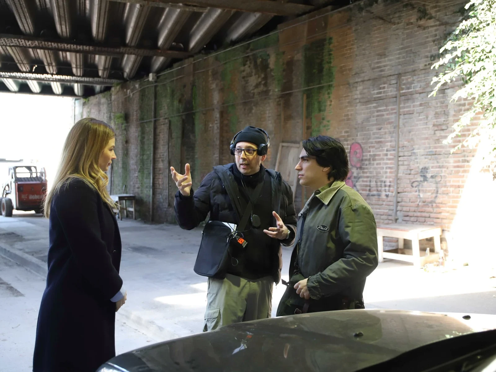 Rodaje de La escena prohibida en una locación urbana