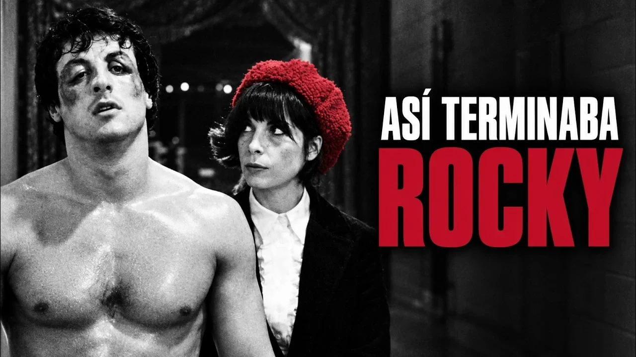 Rocky Balboa y Adrian al final de Rocky (1976)