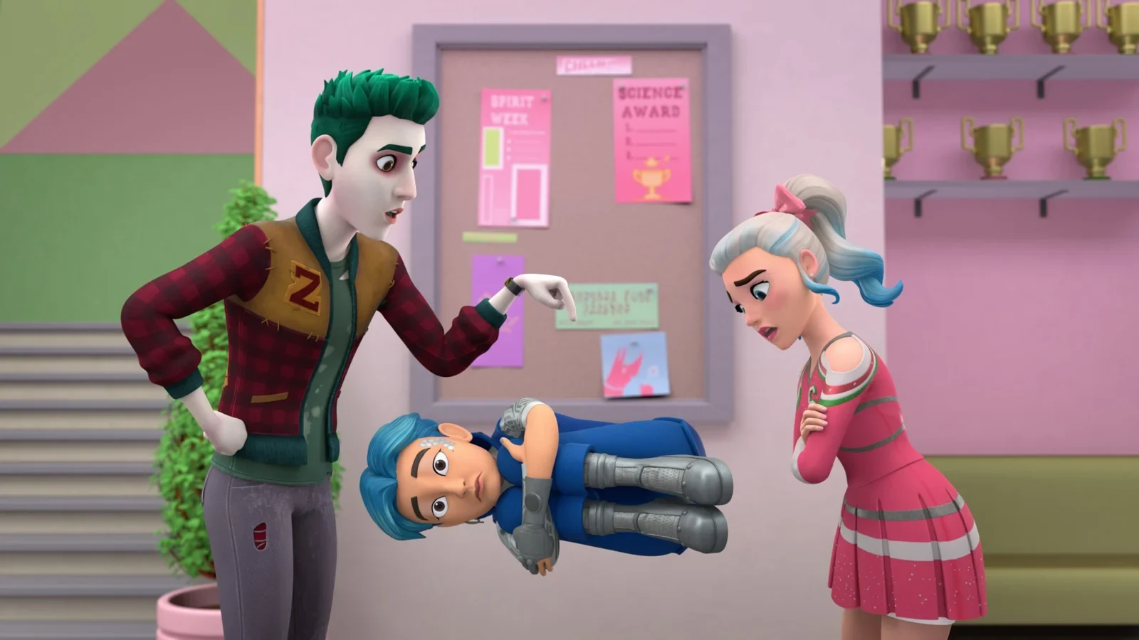 Zed y Addison en un pasillo de Seabrook en Zombies re-animada