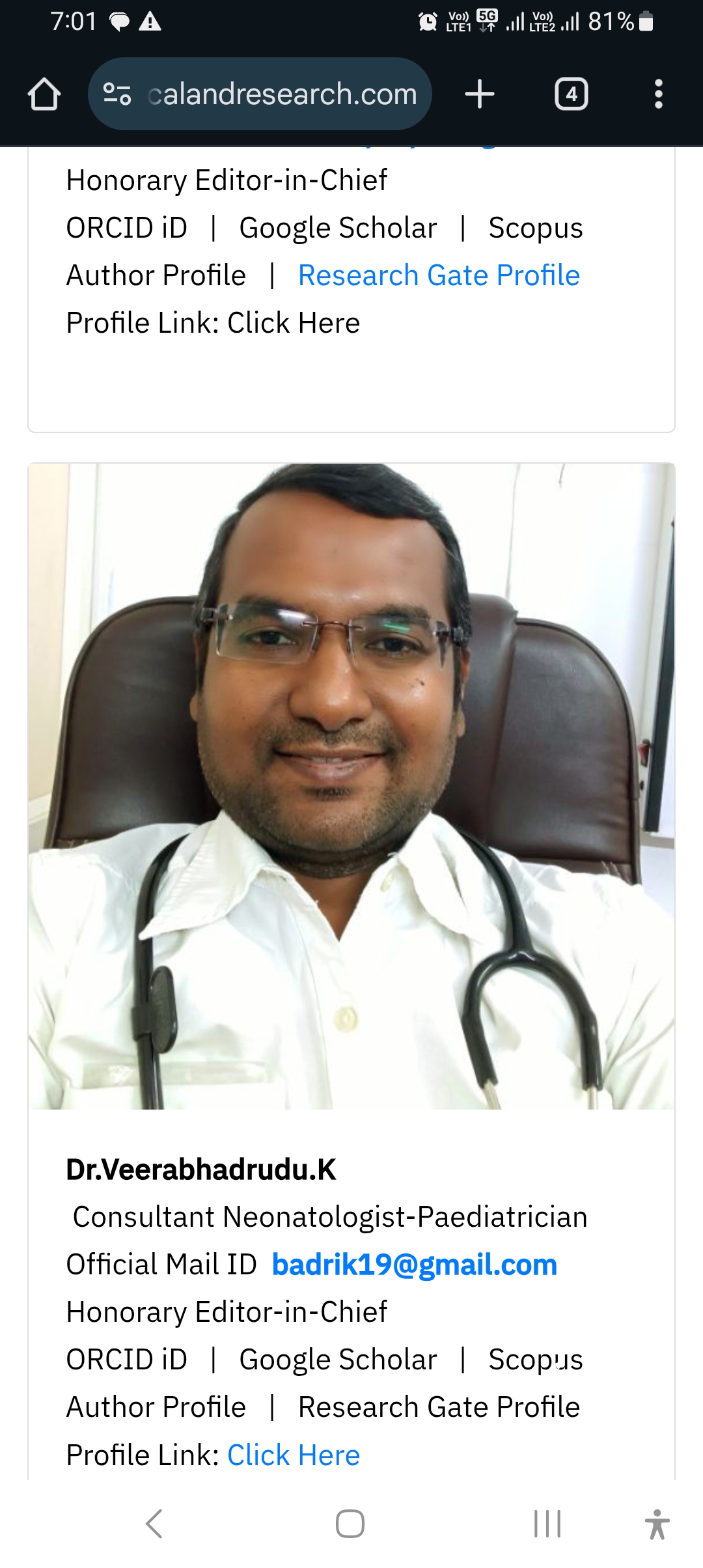 Photo of Dr Veerabhadrudu Kuncham, Pediatricians in Warangal, Telangana