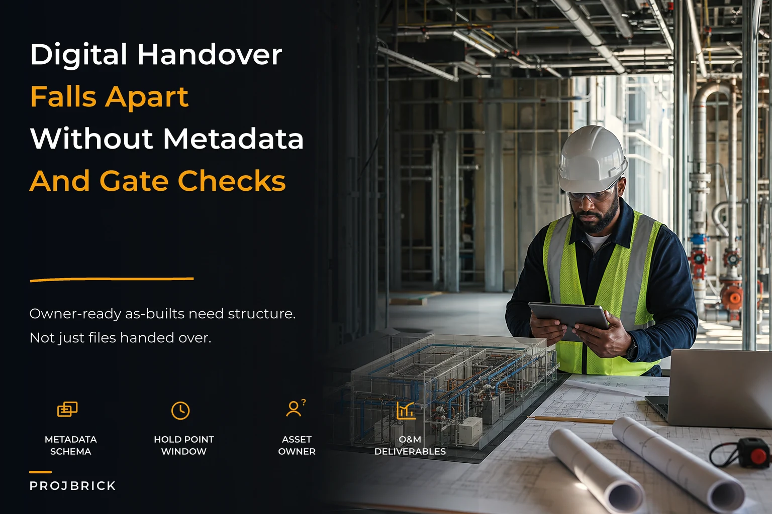 A pragmatic digital-handover lifecycle: metadata, asset tags and gated acceptance for owner-ready as-builts