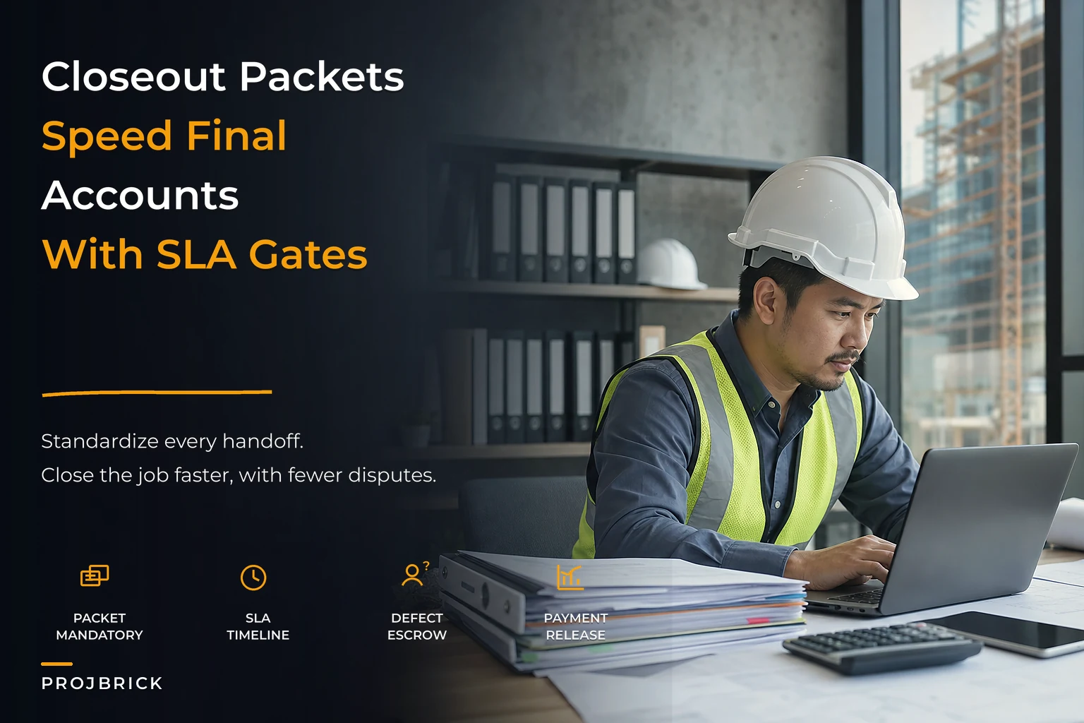A project closeout system that speeds final accounts: mandatory packets, commissioning gates and SLA timelines