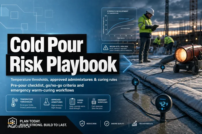 Avoid cold‑weather concrete failures: temperature triggers, admixture rules and emergency warm‑curing workflows