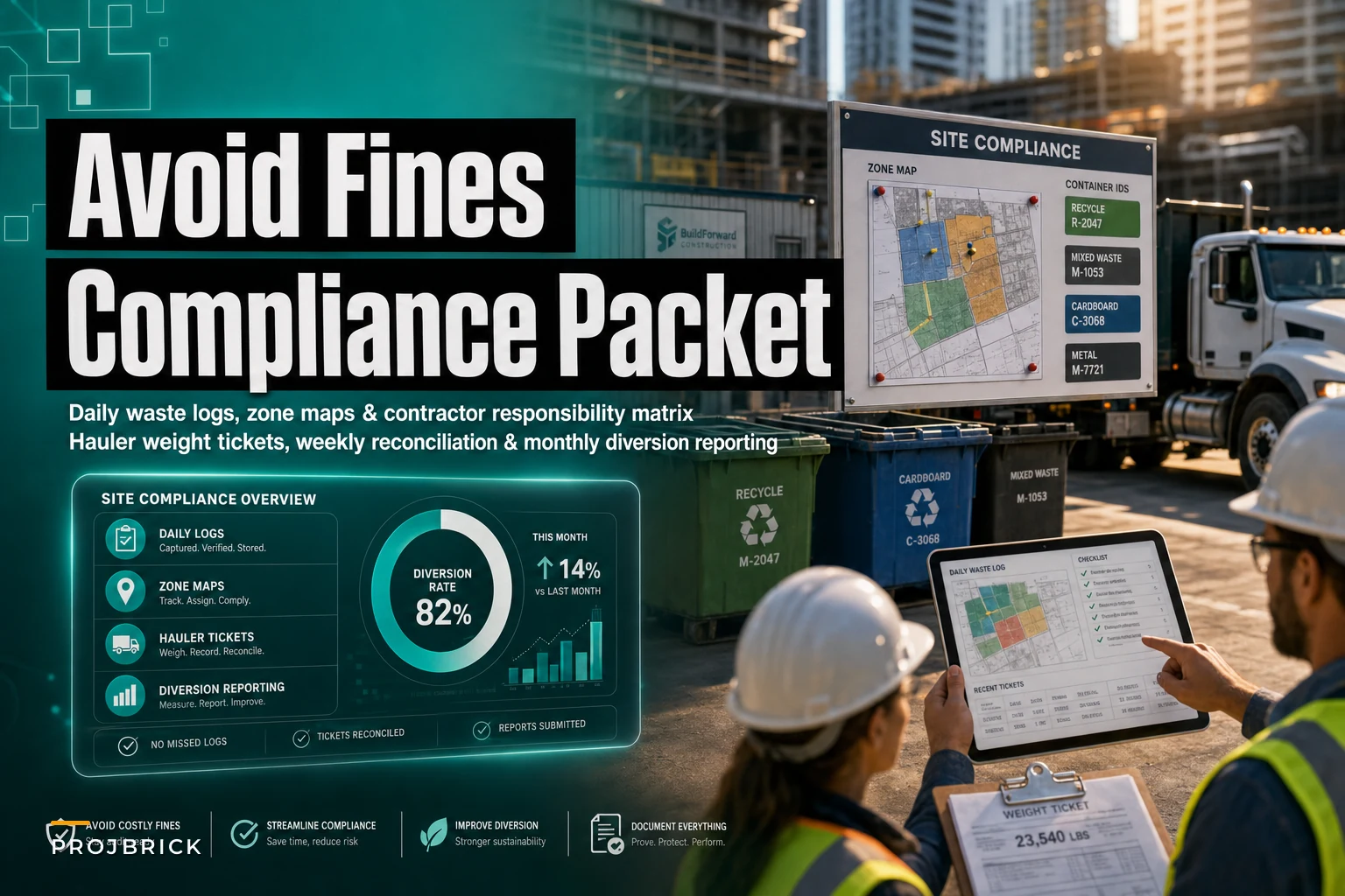Avoid urban sustainability fines: a site compliance packet for waste, recycling and reporting