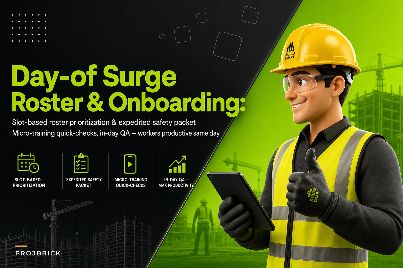 Day-of surge roster and expedited onboarding: get pooled labour productive same day