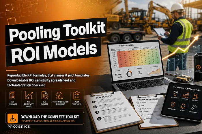 Equipment‑pooling implementation toolkit: reproducible KPI formulas, ROI sensitivity model, SLA clauses, tech‑integration & pilot templates