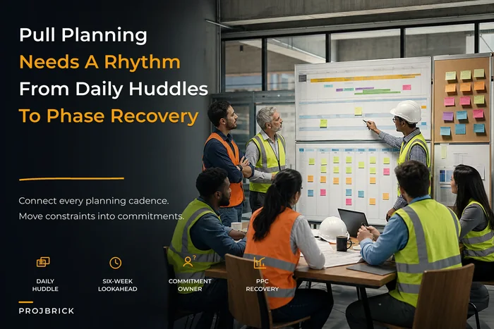 Operationalize pull planning: PPC rhythms, daily sprints and recovery templates for site teams