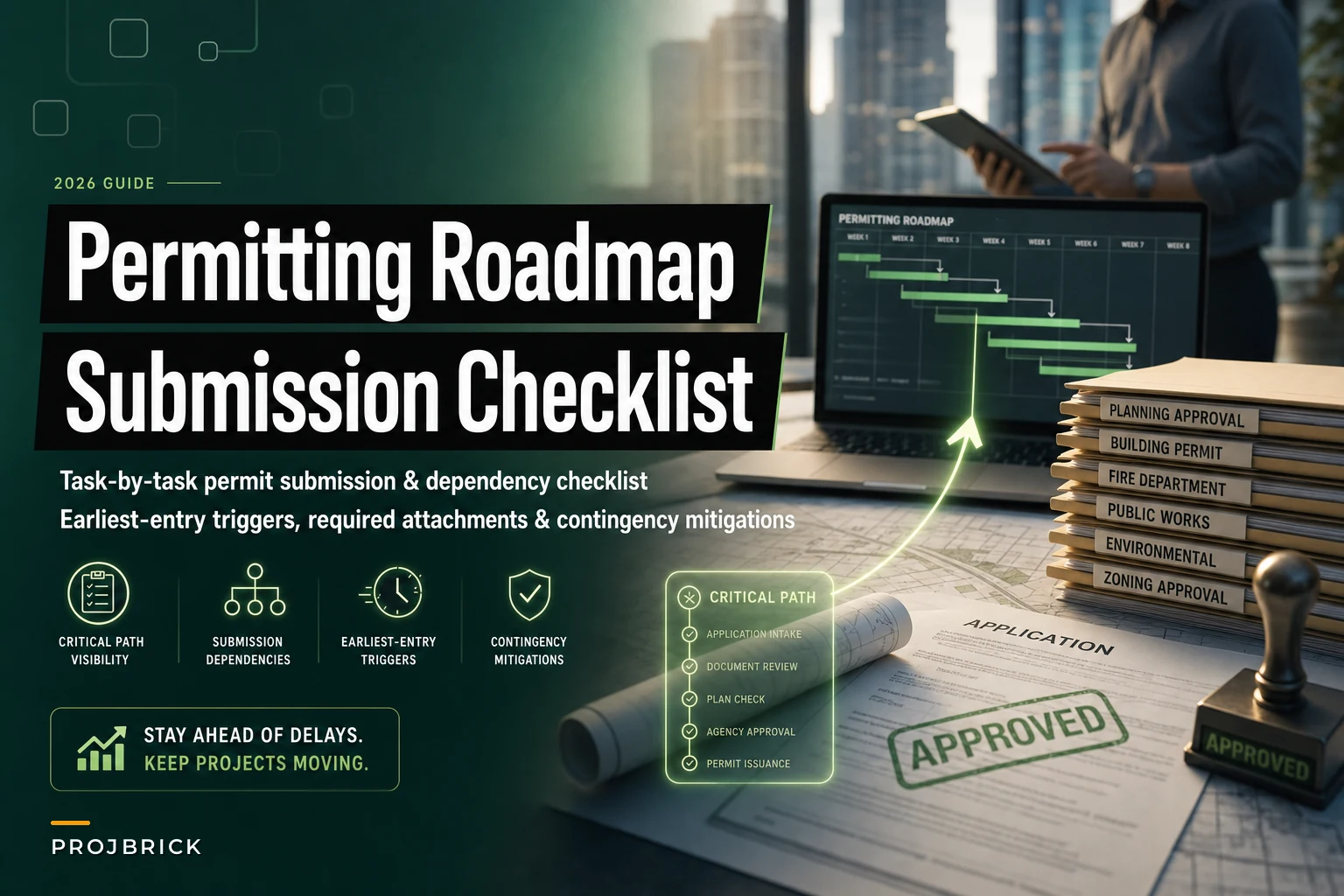 Permitting critical-path checklist for urban projects: submission dependencies and earliest-entry triggers