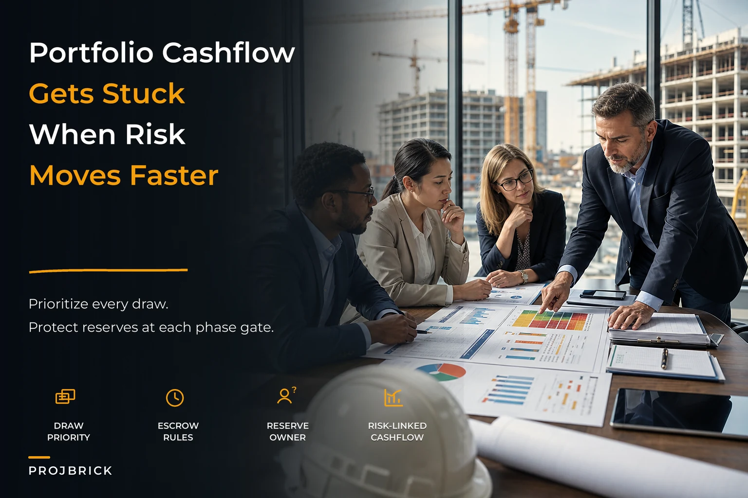 Portfolio cashflow governance tied to phase gates and milestone risk